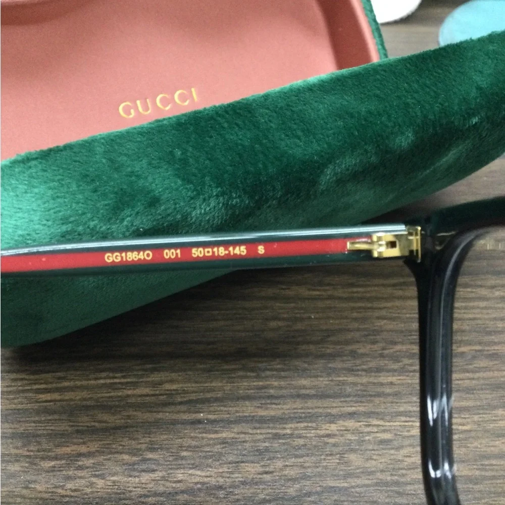 GUC Gucci Black and Red Frame Optical Glasses